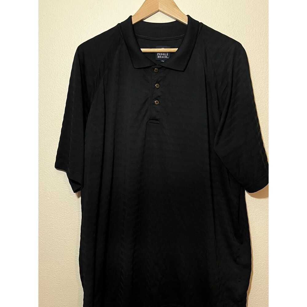 Pebble Beach Men's Short Sleeve Golf Polo - black - Size XL